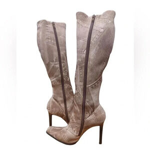 Beta  Heeled Boots Jean Design Light Brown Colour Size 6M